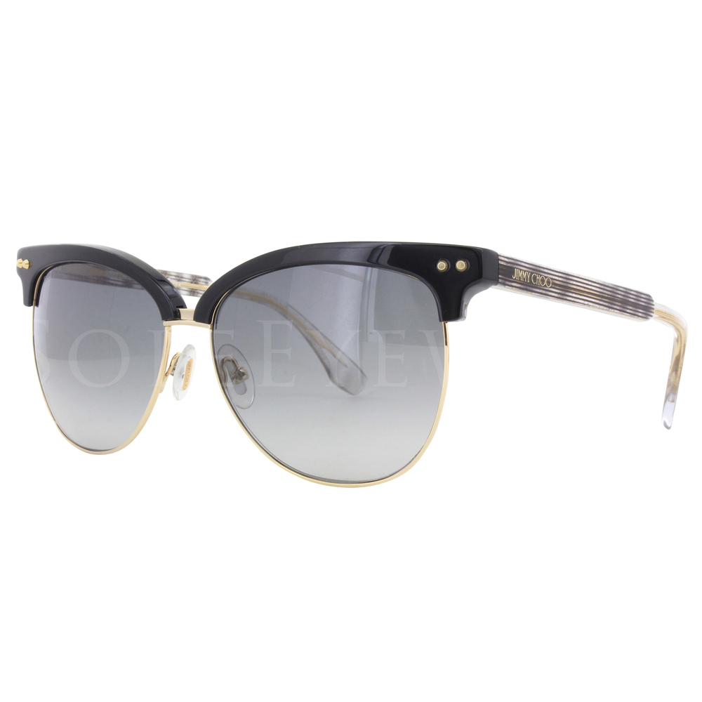 Jimmy Choo ARAYAS-0LYWVK Sunglasses Black Acetate/Metal Cat-Eye